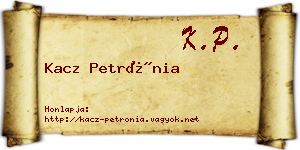 Kacz Petrónia névjegykártya